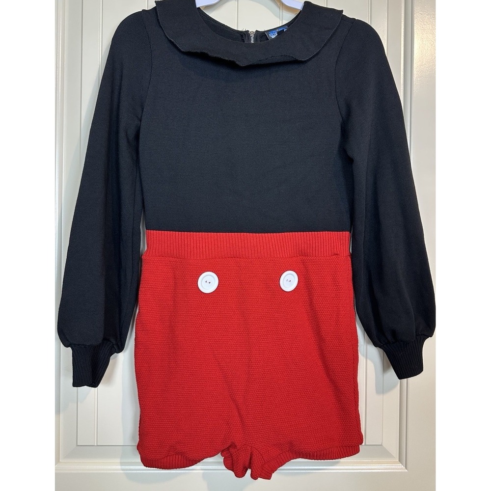 Elhoffer Design Rare Minie Mouse Knit Romper Black Red‎ Size M GUC Disney Mickey